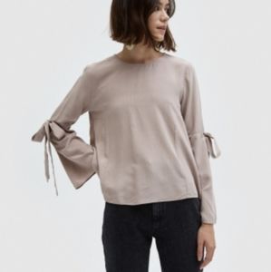 Farrow mauve tied sleeve top